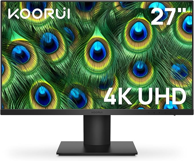KOORUI 27 Inch 4K Monitor Computer UHD IPS Display, 99% sRGB, 95% DCI-P3 by KOORUI