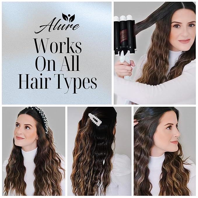 Alure Three Barrel Curling Iron Wand Hair Waver - Image 2