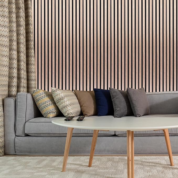 NeatiEase Wood Wall Panels, 9 Feet Acoustic Slat Wall Panels - Image 5