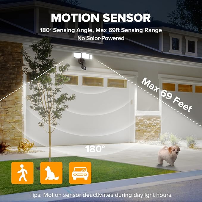 LUTEC 72W 7500LM LED Security Lights Motion Sensor Light Outdoor, 5000K Daylight - Image 3