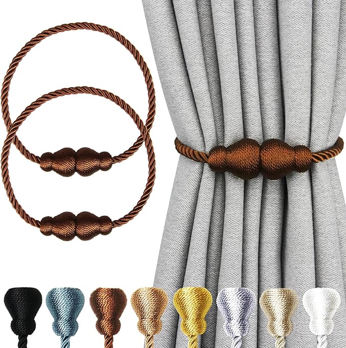 Nieffeiy Magnetic Curtain Tiebacks Outdoor Curtain Tie Backs Rope Decorative by CurtianTiebacks