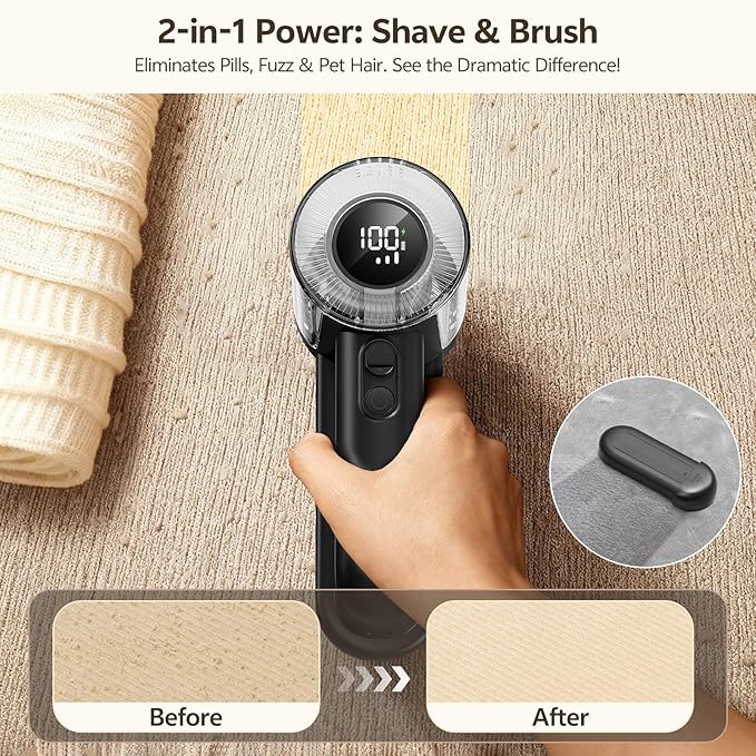 Rechargeable Fabric Shaver, 2-in-1 Lint Remover - Image 3