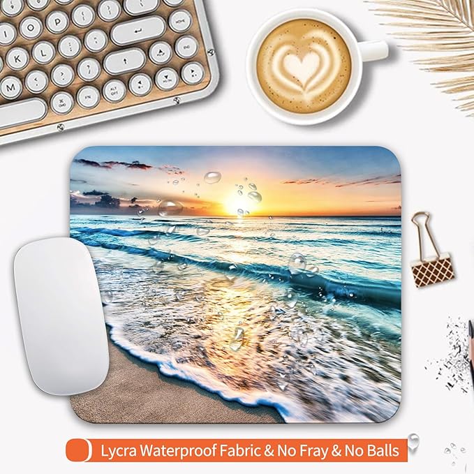 Armanza Square Mouse Pad Beach Sunset, Personalized Premium-Textured Custom - Image 3