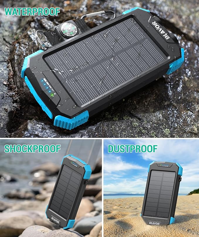 BLAVOR Solar Power Bank 10, Portable Wireless Charger, 20W Fast Charging - Image 6