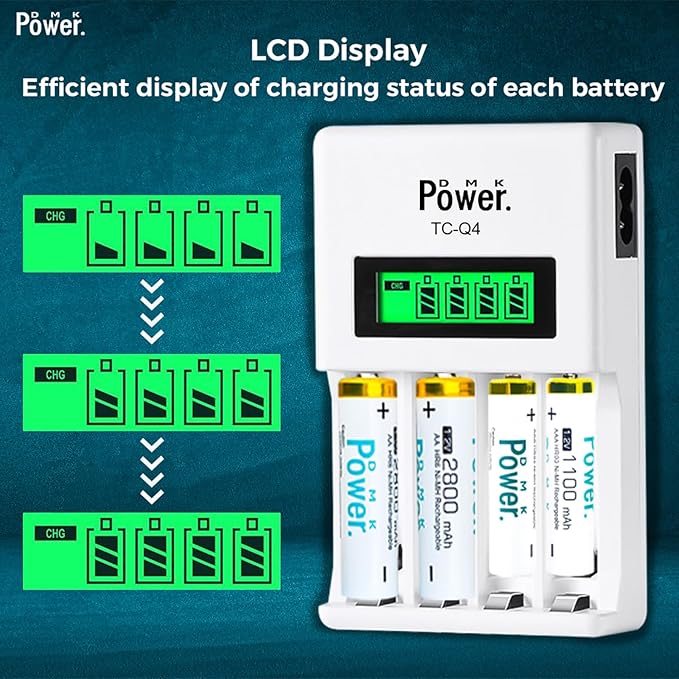 DMK POWER Rechargeable High Capacity Batteries 1.2V NiMH Low Self Discharge and - Image 3