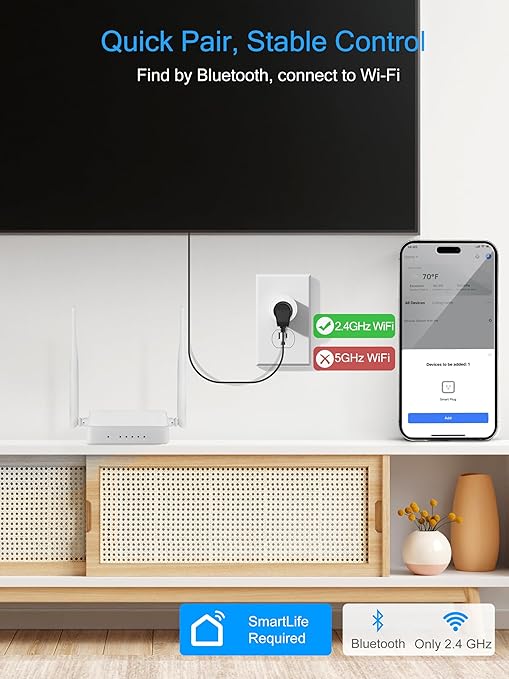 EIGHTREE 15A Smart Plug, Wi-Fi & Bluetooth Smart Outlet - Image 3