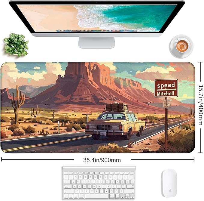 Digital Oil Painting Grassland Road Mouse Pad, Natural Mountain Scenery Game - Image 2