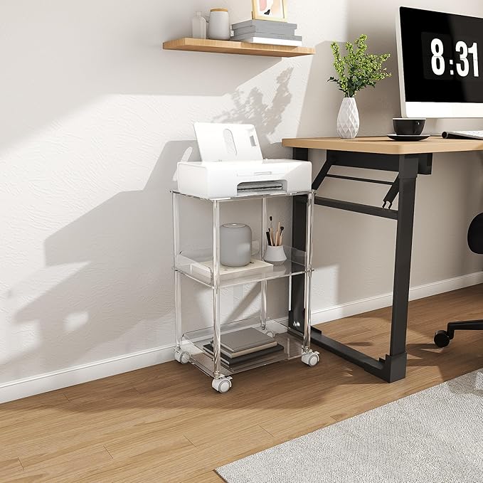 HMYHUM Acrylic Printer Stand, 3 Tier Clear Printer Cart - Image 6