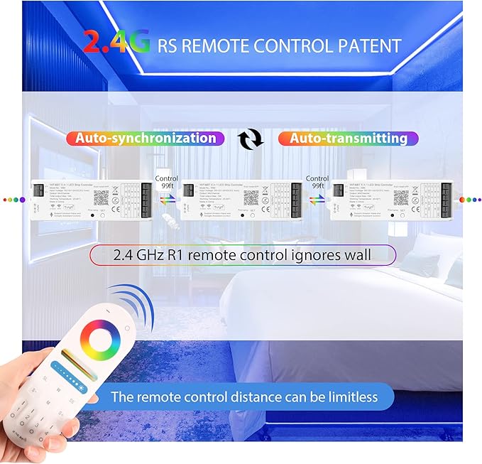 XXK WB5 RF WiFi Bluetooth LED Strip Controller RGB CCT RGBW 5in1 Dimmable - Image 3