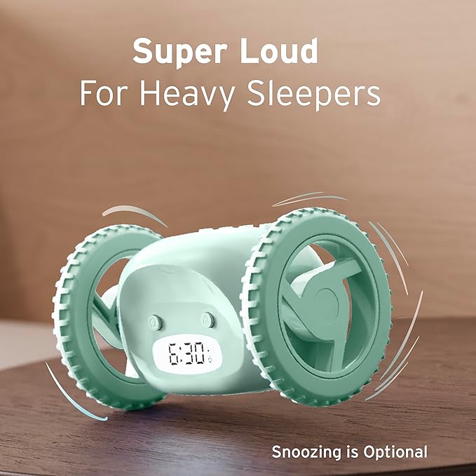 CLOCKY Extra Loud Alarm Clock for Heavy Sleepers on Wheels Rolls Runs Away - Image 3