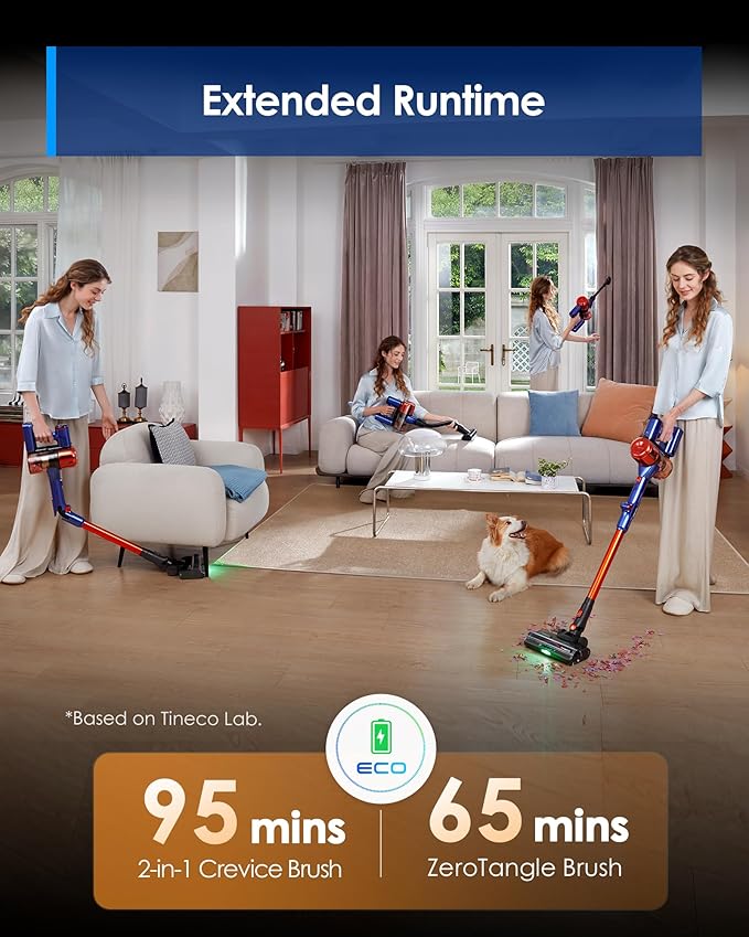 Tineco Pure ONE S70 Cordless Vacuum Cleaner, 200AW Powerful Suction, 3D Sense - Image 8