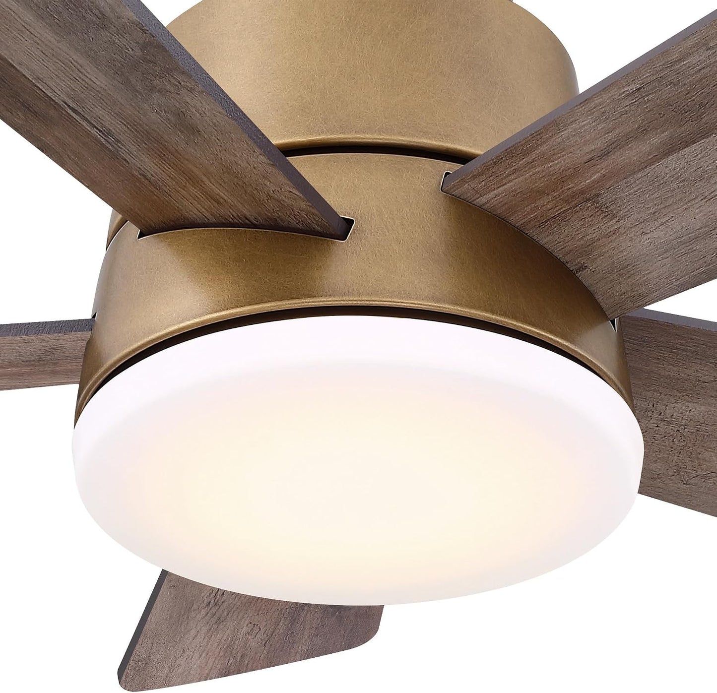 24" Flush Mount Ceiling Fan with Light and Remote, Small Ceiling Fan for Bedroom Kitchen Porch, Reversible Motor, Hugger Low Profile Fan with 3000K LED Light，Gunmetal Brown