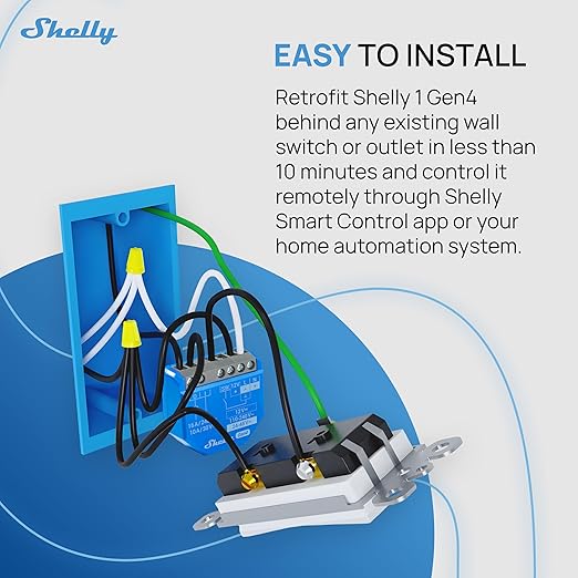 Shelly 1 Gen4 | Wi-Fi, Zigbee & Matter Smart Relay Switch - Image 3