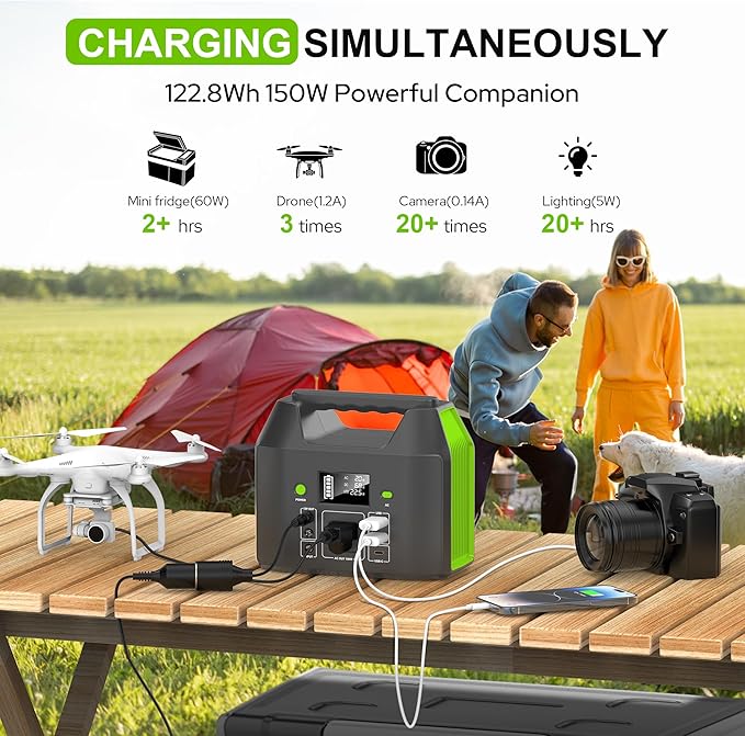 SinKeu Portable Power Station, 122.8Wh LiFePO4 Battery - Image 3