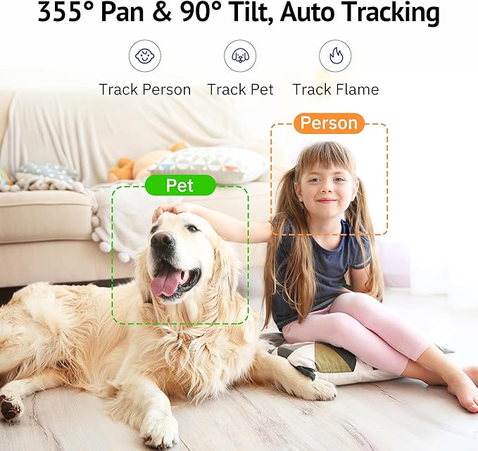 Hugolog 3K 5MP Indoor Pan/Tilt Security Camera - Image 2