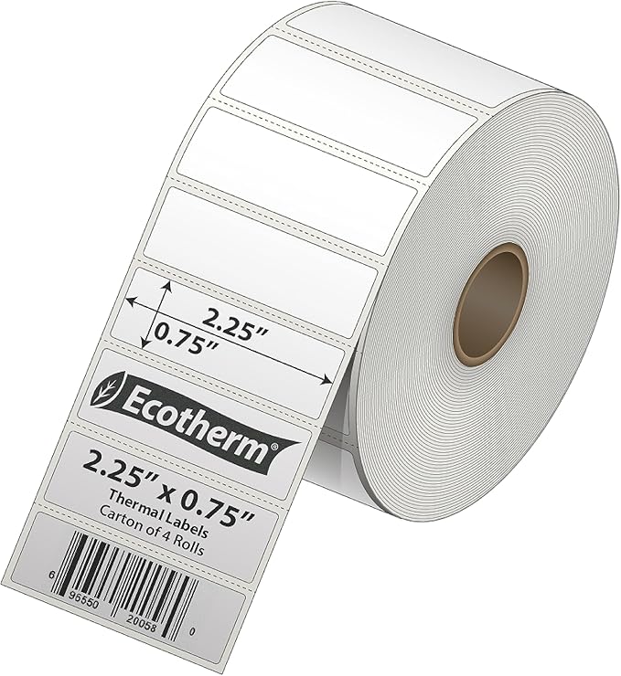 2.25" x .75" Thermal Labels | 4 Rolls | 7120 Labels | fits Zebra, Offnova - Image 2