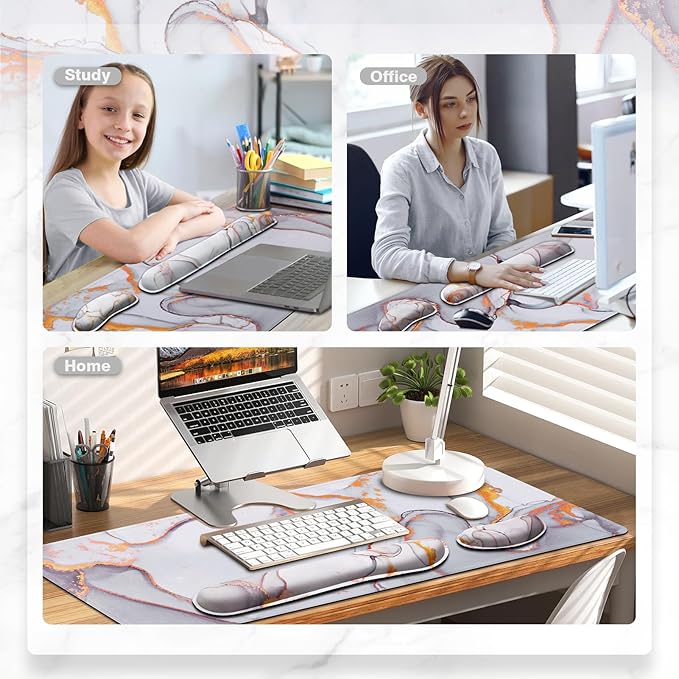 Gimars 4 in 1 Mouse Pad and Keyboard Wrist Rest Set, Large Mouse Pad - Image 8