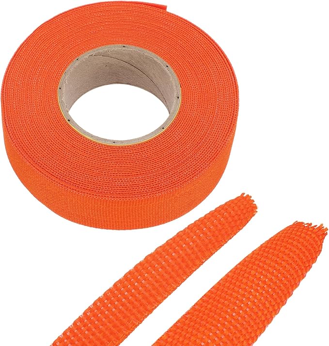 MECCANIXITY Braided Cable Sleeves Heat Shrinkable Fabric Sleeving, 7/8" 33ft by MECCANIXITY