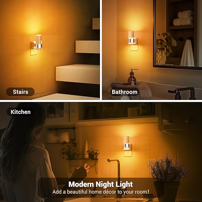 JandCase Night Light, Automatic Night Lights Plug into Wall, 2 Pack Dimmable - Image 6