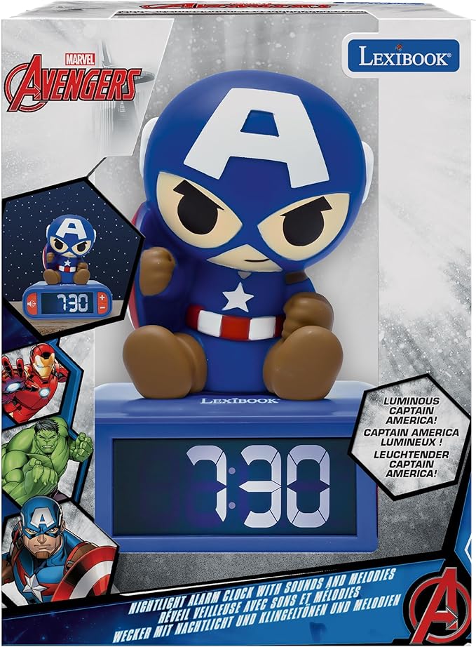 LEXiBOOK, Marvel Avengers, Avengers Nightlight Alarm Clock, Sounds and Melodies - Image 5