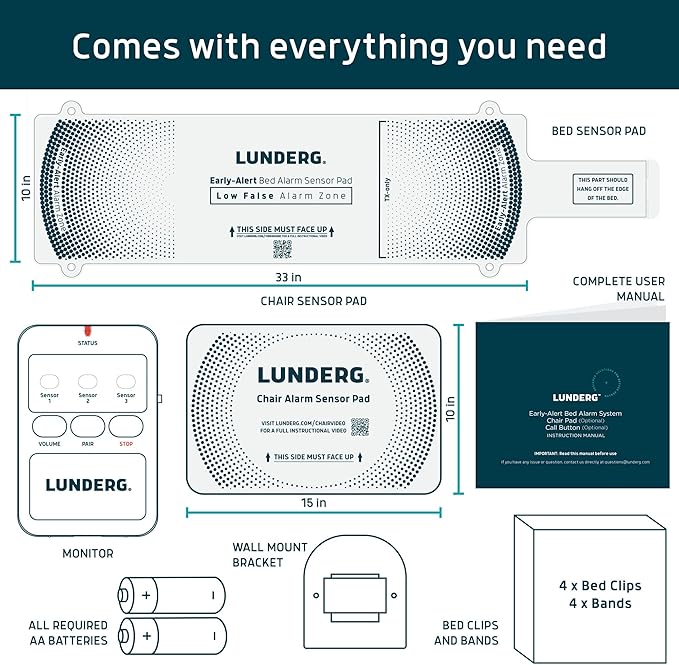 Lunderg Bed Alarm for Elderly Adults & Chair Alarm Set - Image 5