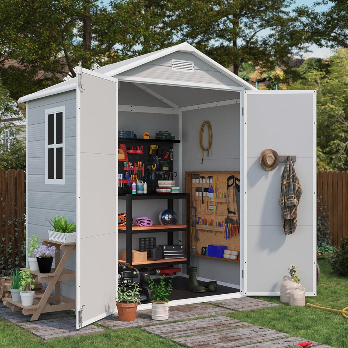 patiowell 6x4 ft resin outdoor storage shed with, main product view