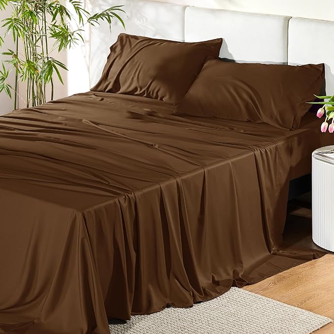 Bedsure Full Size Bed Sheets, Cooling Sheets, Rayon Derived from Bamboo by BEDSURE