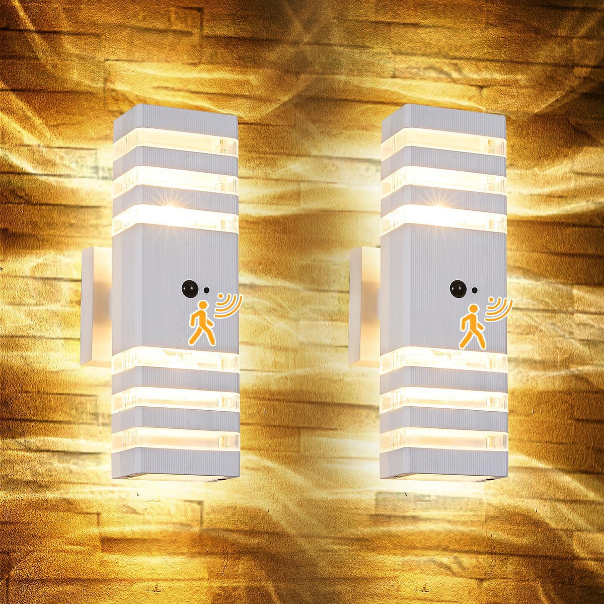 2 Pack Motion Sensor Outdoor Wall Lights