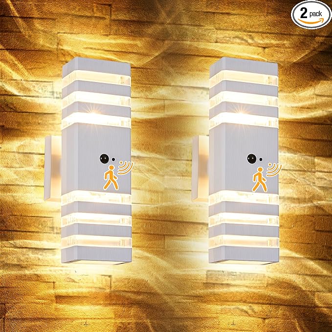 2 Pack Motion Sensor Outdoor Wall Lights by DELICAVYLIGHTING
