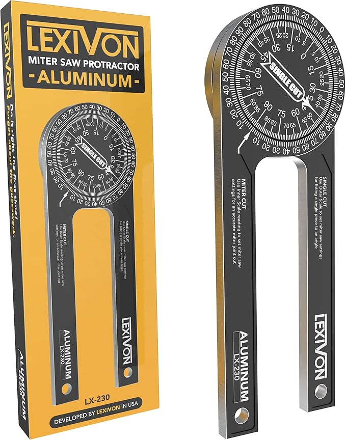 LEXIVON Aluminum Miter Saw Protractor | 7-Inch Rust Proof Angle Finder by LEXIVONTools