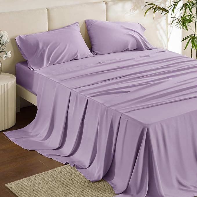Bedsure Full Size Bed Sheets, Cooling Sheets, Rayon Derived from Bamboo by BEDSURE