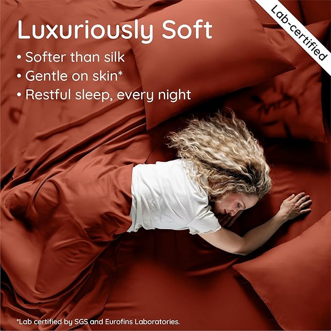 Bambaw 100% Viscose Derived from Bamboo Fitted Sheet Twin Size, Cooling Fitted - Image 4
