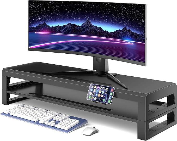 GECKOSTROLL 2-Tier Metal Computer monitor stand Laptop Desk Shelf & Monitor by Unknown