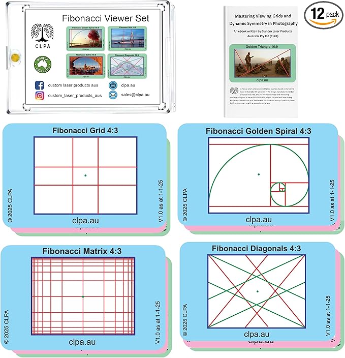 CLPA Fibonacci Viewfinder Set: Fibonacci Matrix, and Diagonals by CLPA