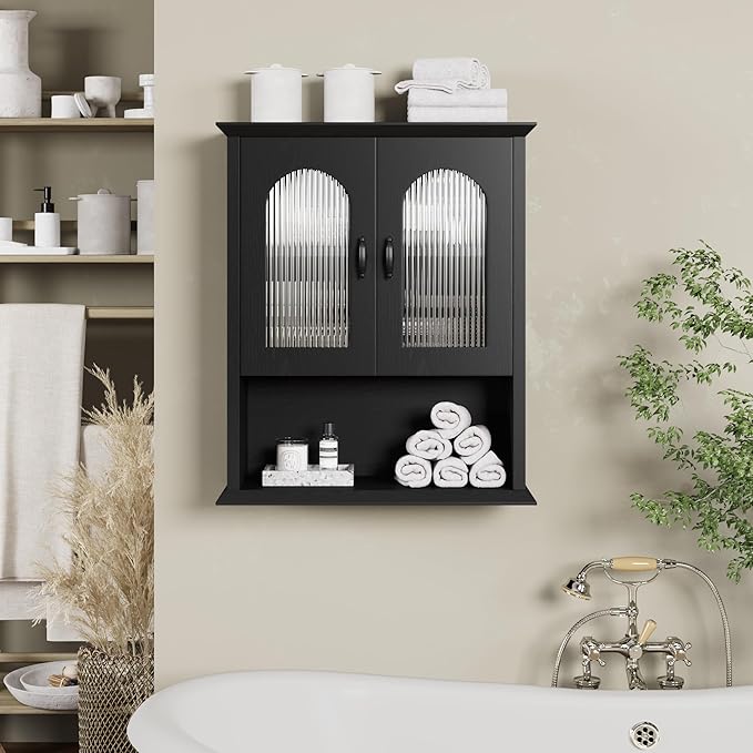 CJL Bathroom Wall Cabinet with Fluted Door, 18.9'' x 23.6'' Medicine Cabinet - Image 4