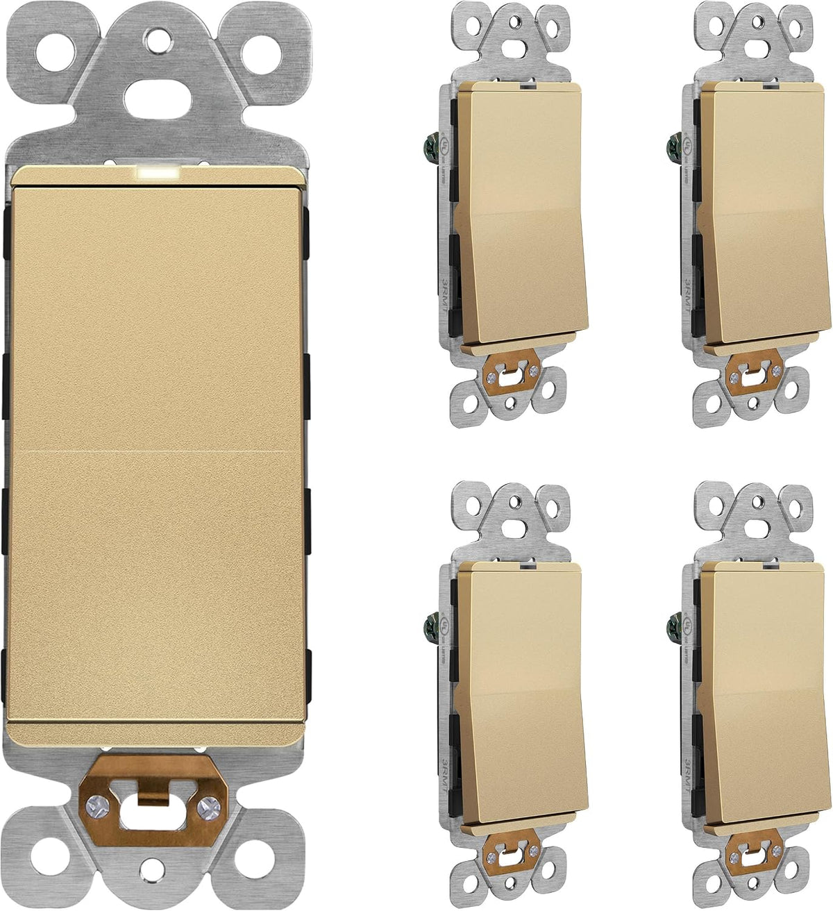 LIDER Minimalist Design Matte Finish Lighted Decorator Switch, Frameless Paddle