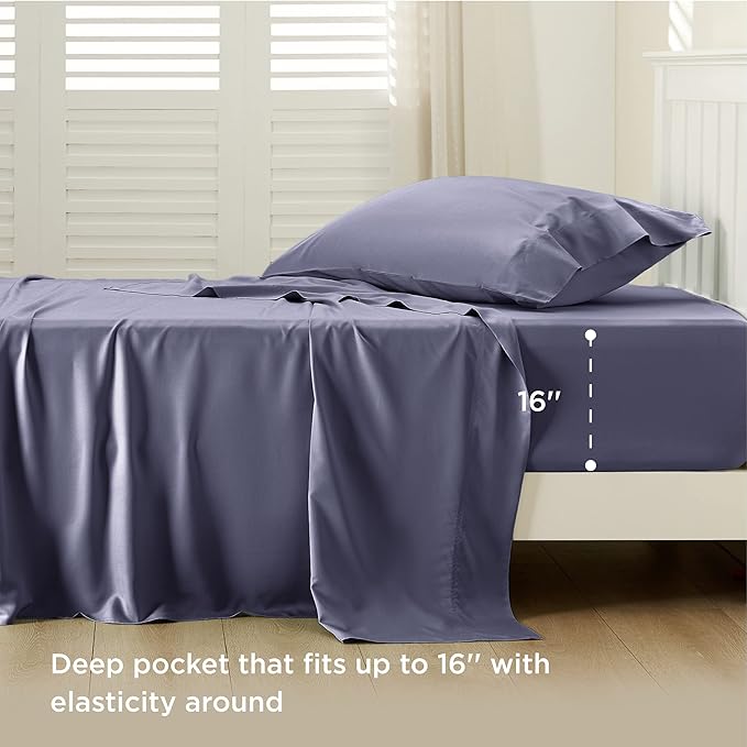 Bedsure Cooling Sheets Twin, Rayon Derived from Bamboo, Cooling Sheets - Image 3