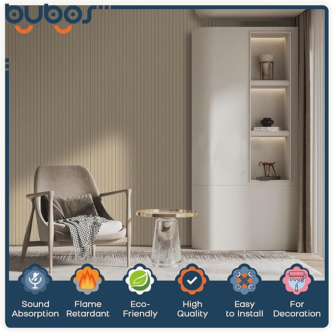 BUBOS 5 Pack Large Acoustic Panels, 47.2" X 23.6" Self-Adhesive Acoustical Wall - Image 3