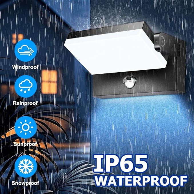 rosykite 40W LED Wall Pack Lights Outdoor Motion Sensor, 360 °Rotation 5000K - Image 8