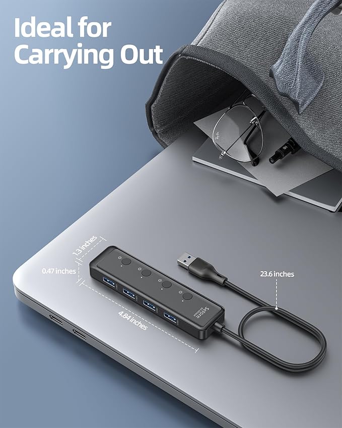 Selore USB 3.0 Hub, Selore 4-Port USB Hub Ultra-Slim Data USBA Splitter USBA - Image 7