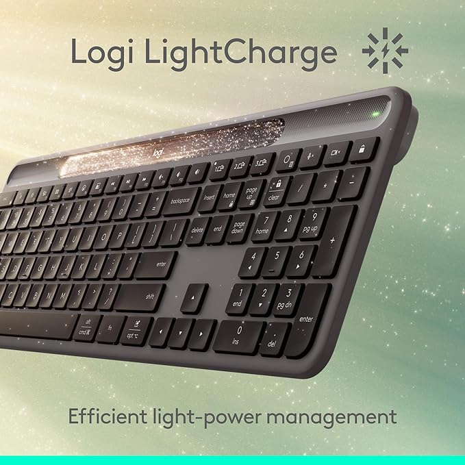 Logitech Signature Slim Solar+ Wireless Bluetooth Keyboard K980, Solar and - Image 3