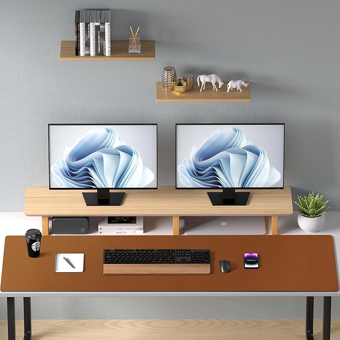 Aothia Leather Desk Pad Protector, Mouse Pad, Office Desk Mat, Non-Slip PU - Image 9