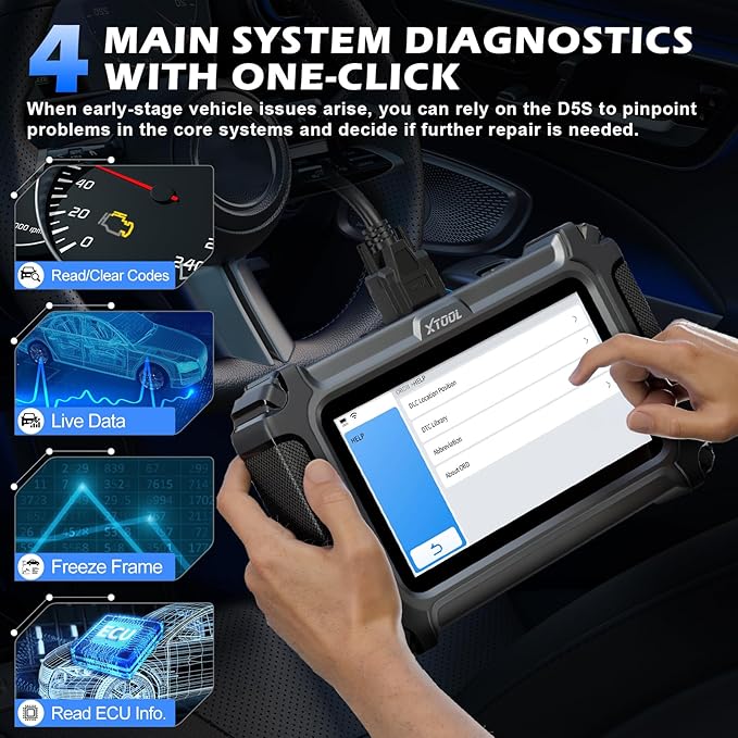 XTOOL D5 Car Code Reader and Reset Tool, Engine ABS SRS Transmission Car - Image 2