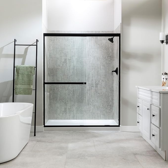 Palisade 78in x 60in x 36in Waterproof Vinyl Shower Surround Kit - Image 3
