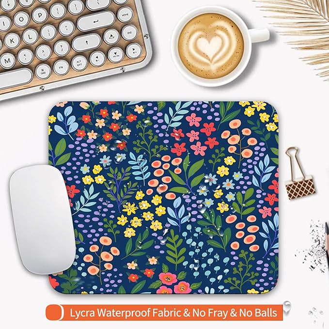 Armanza Square Mouse Pad Flowers, Personalized Premium-Textured Custom Mouse - Image 3