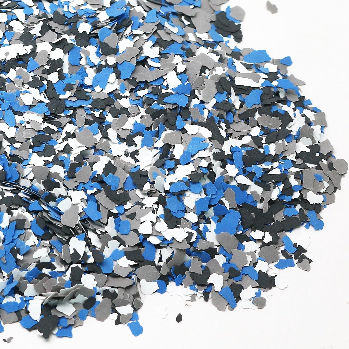 Biaungdo 360G Epoxy Floor Decorative Chips 3-5mm Black White Blue Gray | Natural Rock Material, 4 Color Blend Mix, Easy Sprinkle And Coat, For Garage Basement Workshop Floor, Covers Dirt And Traces