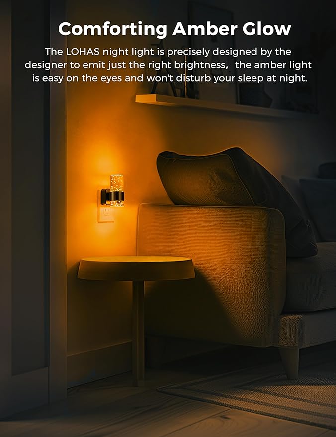 L LOHAS LED Night Light, Dimmable Night Lights Plug into Wall, 2 Pack Acrylic - Image 4