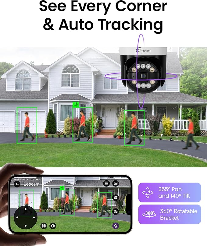 Loocam 4K PoE NVR Security Camera System, AI Person/Pet/Vehicle Detection - Image 3
