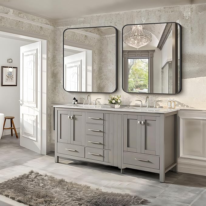 FORBATH Bathroom Mirror 30" x 36", Rectangle Black Bathroom Mirror - Image 3