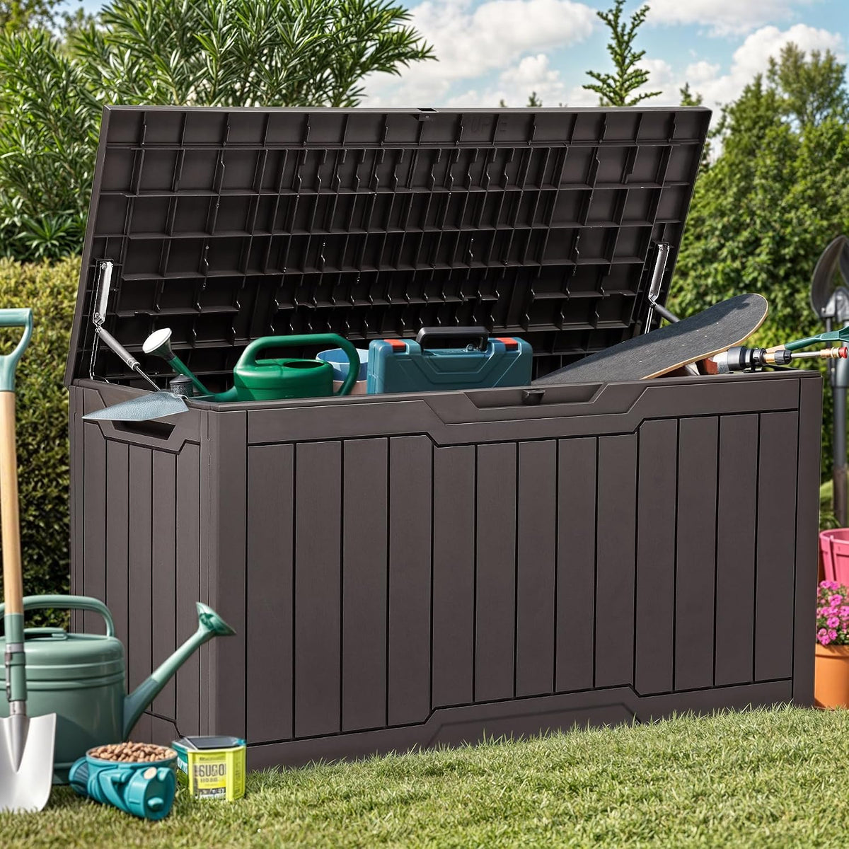 yitahome 80 gallon resin deck box, main product view